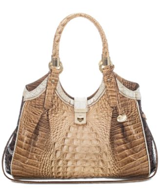 Brahmin Elisa Honeycomb Leroy Embossed Leather Satchel