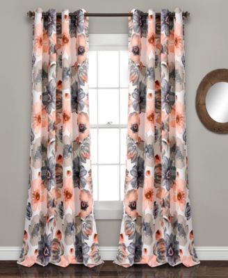 Leah Floral 52" x 95" Curtain Set