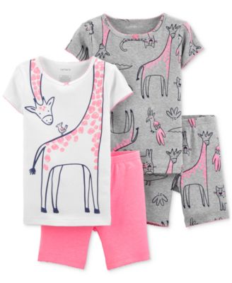 Carter s Baby Girls 4 Pc. Cotton Giraffe Pajamas Set Macy s