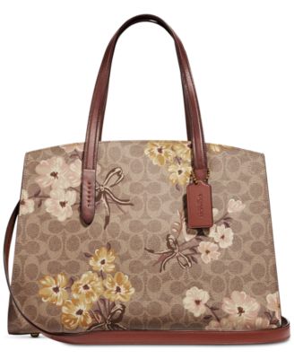 coach charlie signature canvas carryall tote