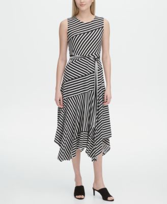 Calvin Klein - Mixed-Stripe Maxi Dress