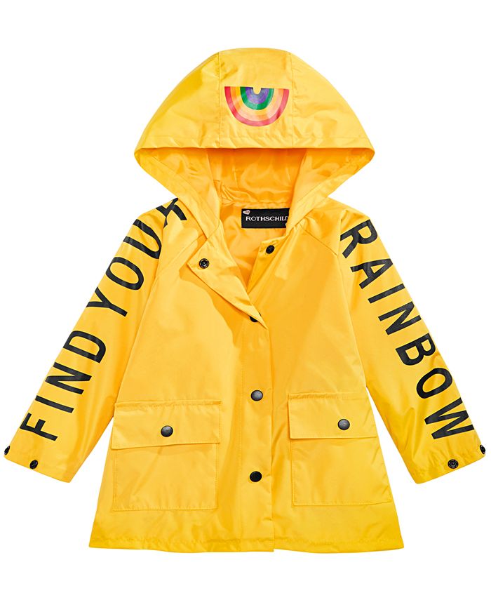 S Rothschild & CO Toddler Girls Hooded Rainbow Rain Coat - Macy's
