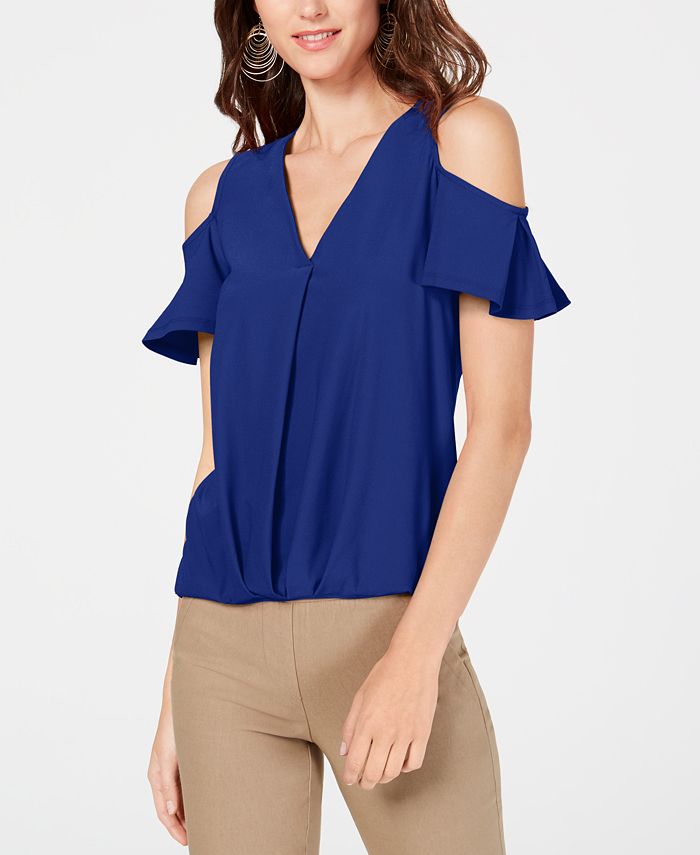 INC International Concepts INC Surplice Cold-Shoulder Top, Created for ...