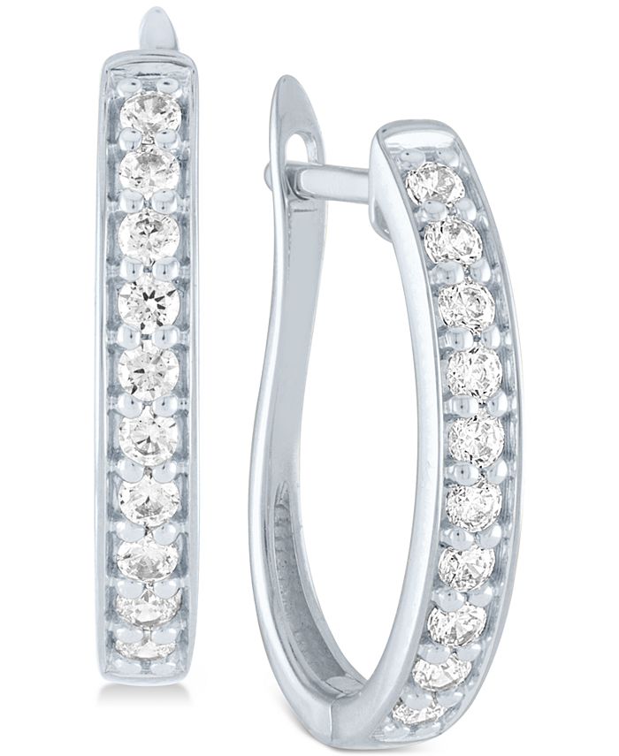 Macys diamond hoop earrings Clearance