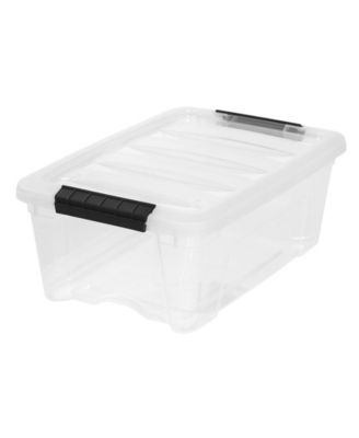 12.95qt Clear View Plastic Storage Bin with Lid and Secure Latching Buckles