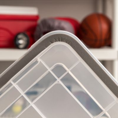 USA 6 Qt. Plastic Storage Bins with Sealed Lids, Clear Gasket Box, Airtight Containers 6Pk