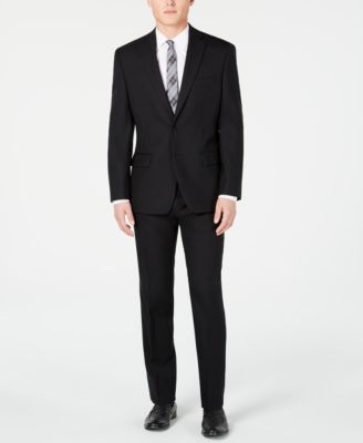 Michael Kors - Men's Classic/Regular Fit Black Solid Suit
