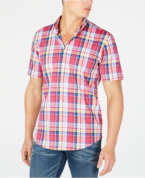 Club Room Men S Plaid Short Sleeve Shirt Created For Macy S