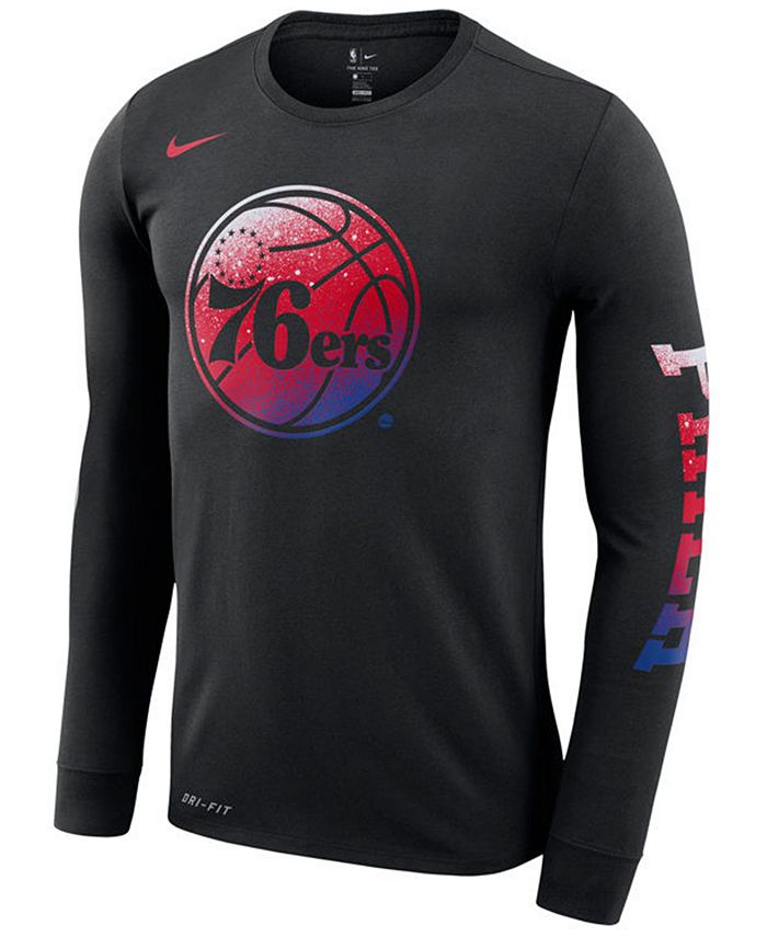 Nike Men's Philadelphia 76ers Dry Mezzo Logo Long Sleeve T-Shirt ...