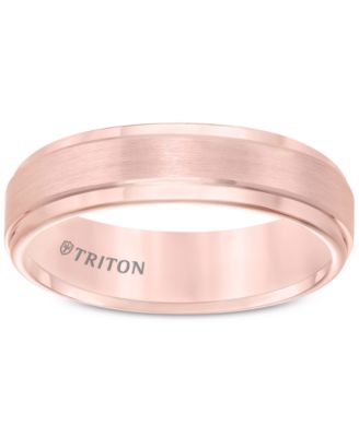 Satin Comfort-Fit Band in Rose or Yellow Tungsten Carbide (6mm)