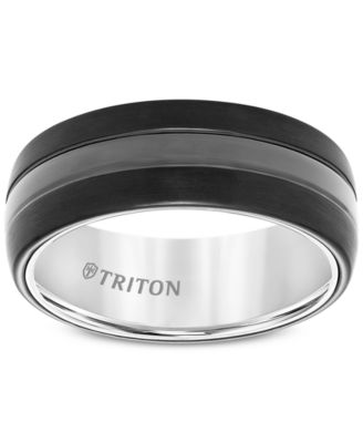Men's Satin Finish Band in Black Tungsten Carbide