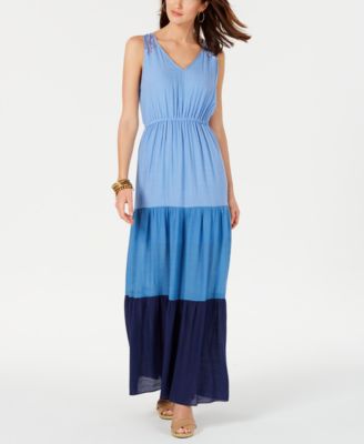 NY Collection - Petite Colorblocked Maxi Dress