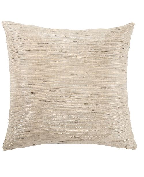 Jaipur Living Metallic Silver Cream Textured Down Throw Pillow 20