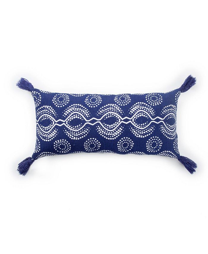 Jaipur Living Nikki Chu By Satin Blue/White Graphic Poly Throw Pillow