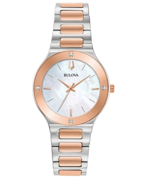 image of Bulova Women-s Modern Diamond-Accent Two-Tone Stainless Steel Bracelet Watch 32mm