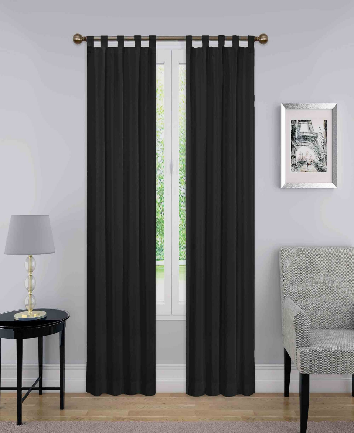 Montana 60" x 63" Curtain Set - Black