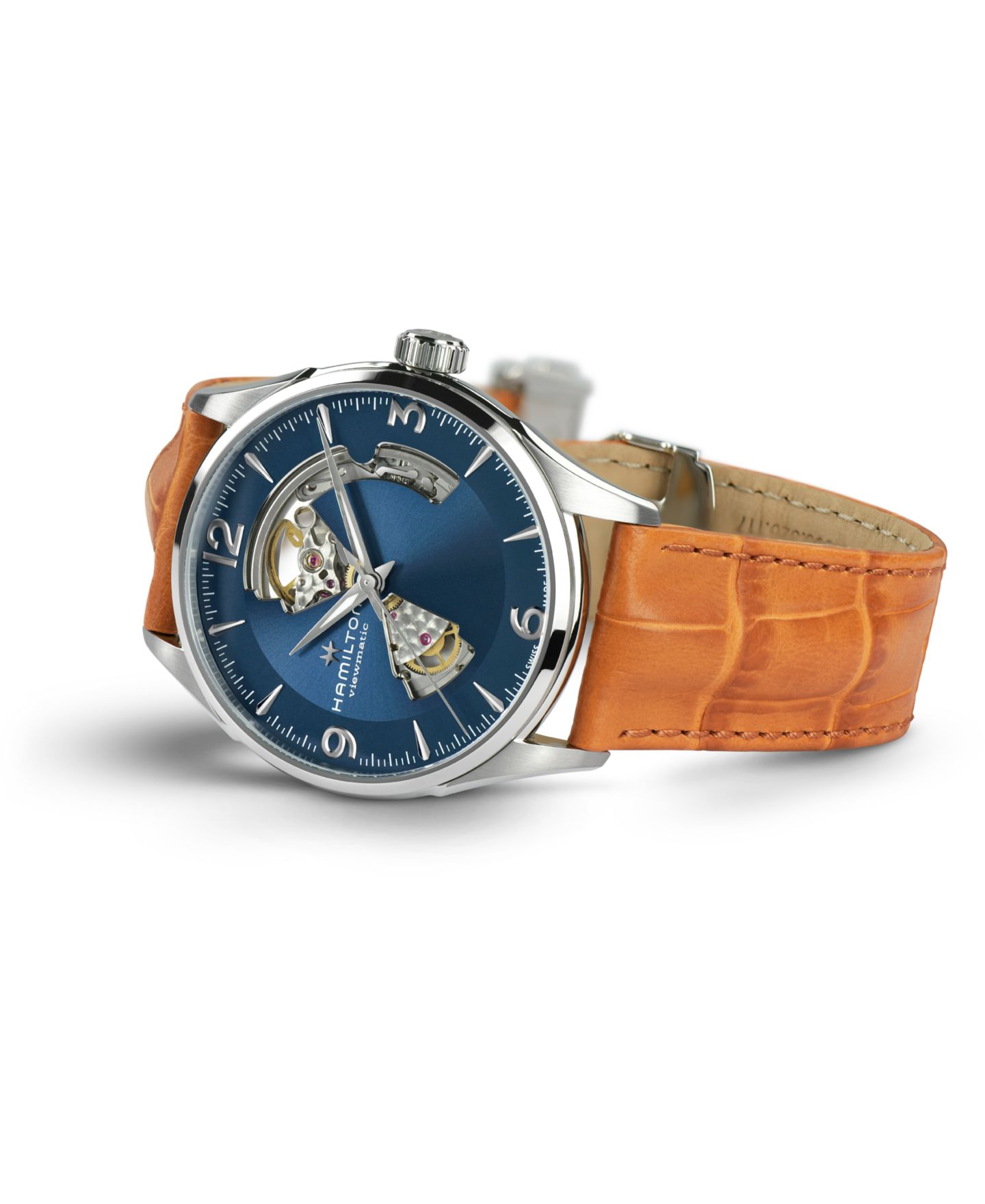 Мужские часы Hamilton Swiss Automatic Jazzmaster с коричневым кожаным ремешком, 40 мм — фото 3