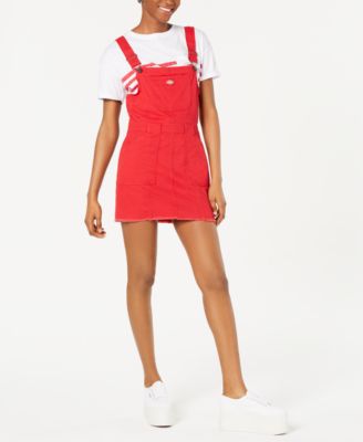 dickies red overall dress