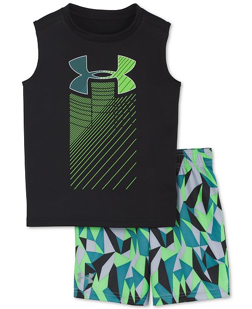 Under Armour Little Boys 2 Pc Geo Cache Rising Logo Tank Top