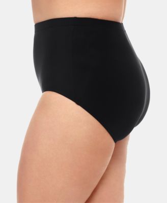 Plus Size Mid-Rise Tummy-Control Swim Bottoms