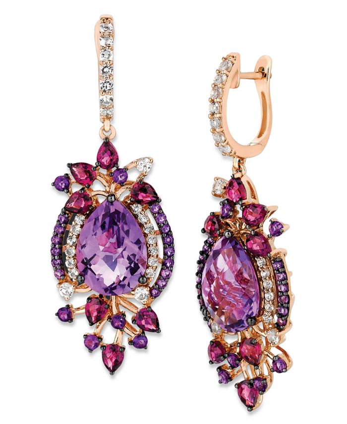 Crazy Collection® Multi-Stone Drop Earrings in 14k Strawberry Rose Gold  (13-1/2 ct. t.w.)