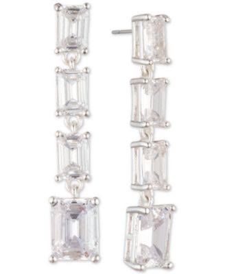 Lauren Ralph Lauren - Silver-Tone Crystal Linear Drop Earrings
