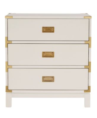 Herley 3-Drawer Gold Accent End Table Nightstand