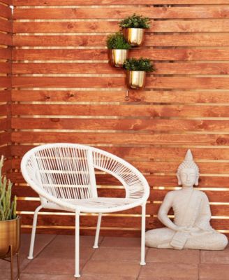 Grey Magnesium Oxide Buddha Garden Sculpture, 28 x 19 x 13