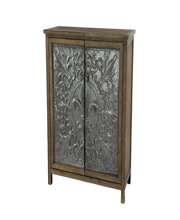 Rosemary Lane Rustic 38" x 36" Rectangular TwoDoor Wood and Iron