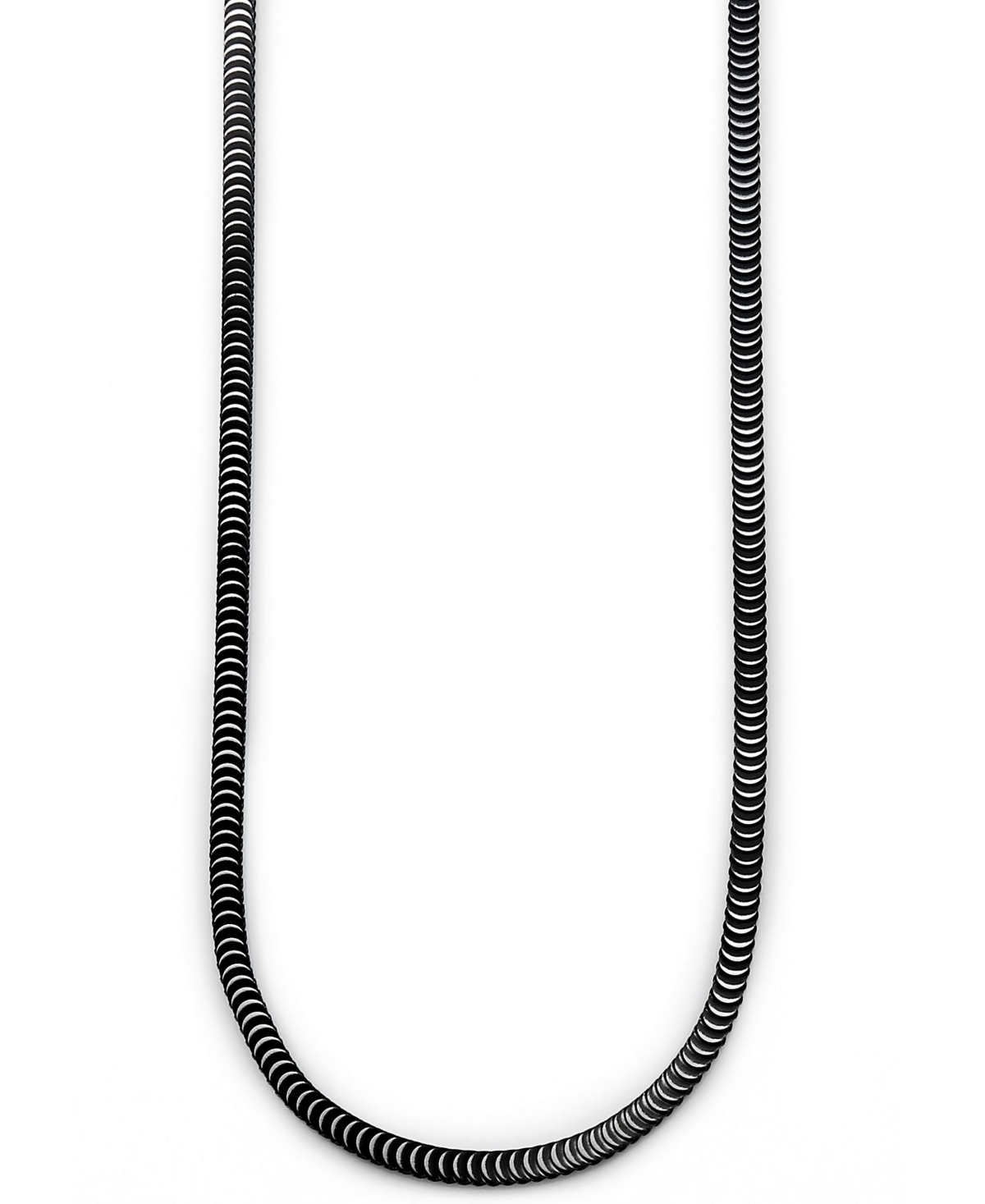 Sutton Stainless Steel Snake Chain Necklace - Black