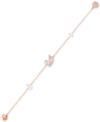 Remix Rose Gold-Tone Crystal Swan Magnetic Bracelet