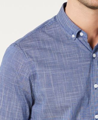 Men's Texture Check Stretch Cotton Shirt, Created for Macy's  