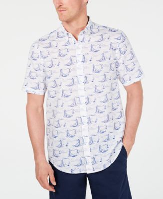 Club Room Men's Scenic Print Linen Shirt, Created for Macy's - Macy's