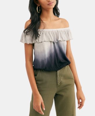 Free People - Off-The-Shoulder Ombr&eacute; Flounce Top