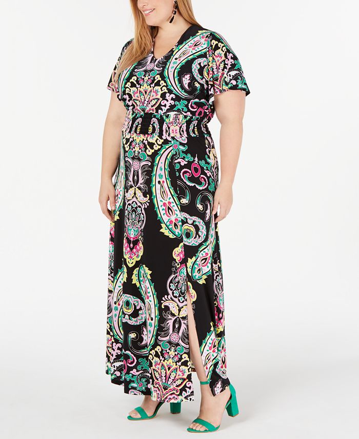 I.N.C. Plus Size Printed Maxi Dress