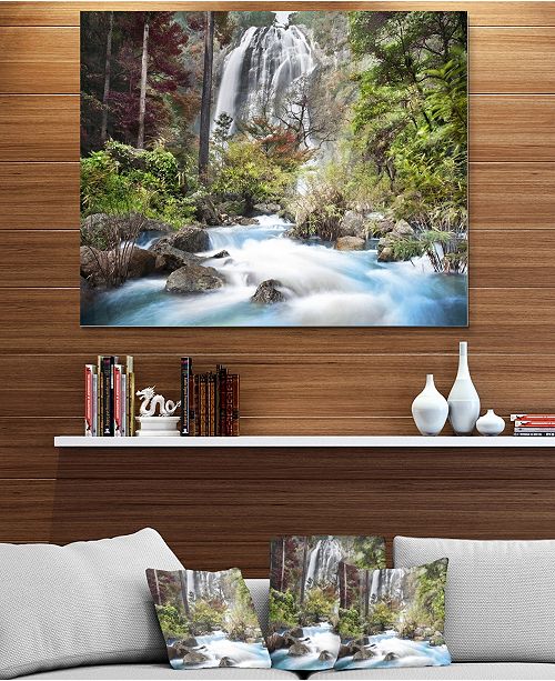 Design Art Designart Blue Klonglan Waterfall Photography Metal