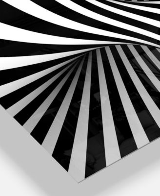 Design Art Designart 'Black And White Spiral' Abstract Metal Wall Art - 40" X 30"