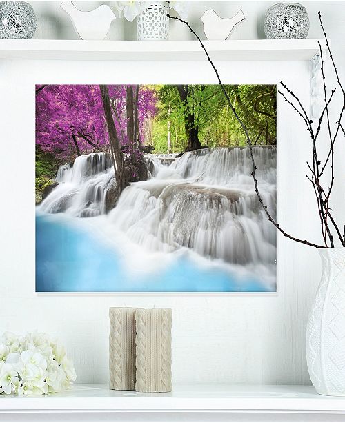 Design Art Designart Erawan Waterfall Photography Metal Wall Art