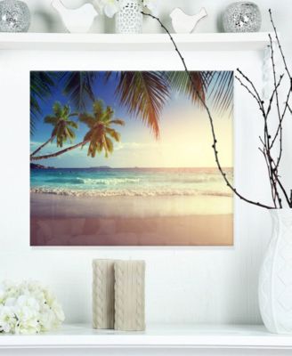 Designart 'Typical Sunset On Seychelles Beach' Extra Large Seascape ...
