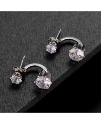 Double Cubic Zirconia Stone Ear Huggie