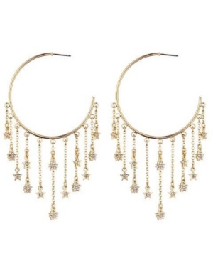 image of Nicole Miller Star Hoop Drop Earring