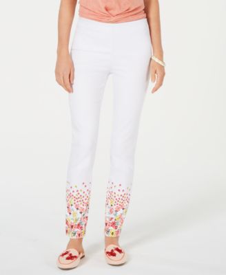 Charter Club - Printed Pull-On Skinny Pants, Created for Macy's