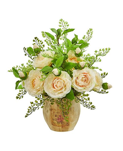 Nearly Natural Camellia And Maiden Hair Artificial Arrangement