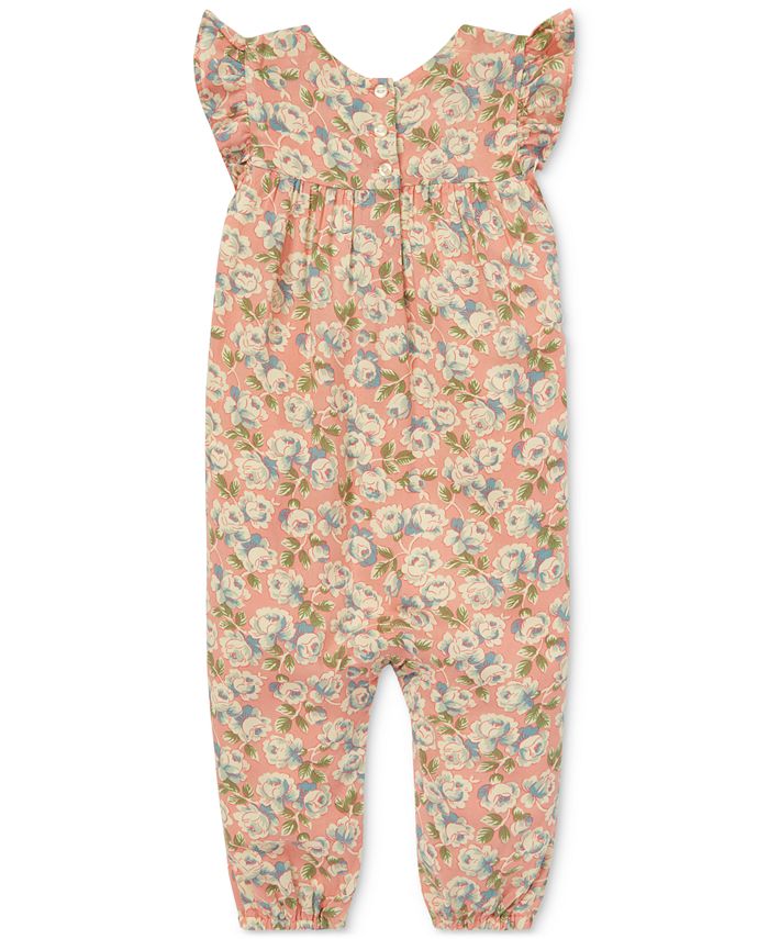 Polo Ralph Lauren Baby Girls Floral Flutter-Sleeve Coverall & Reviews ...