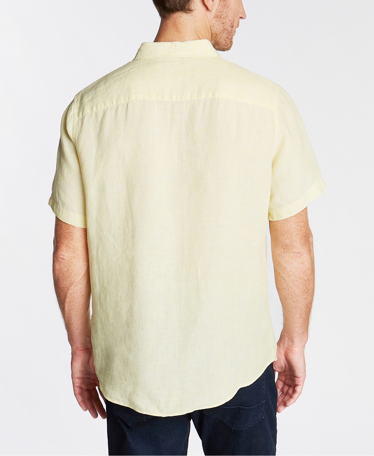 Nautica Men's Classic-Fit Solid Linen Short-Sleeve Shirt