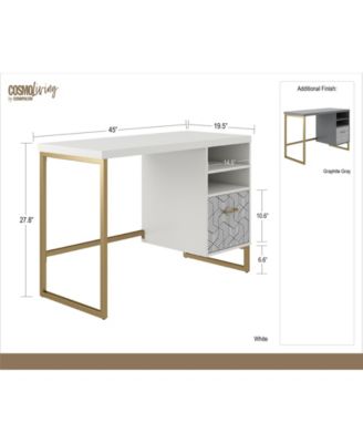 cosmoliving by cosmopolitan scarlett single pedestal desk