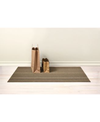 Chilewich Skinny Stripe Shag Doormat 18x28 Collection In Steel