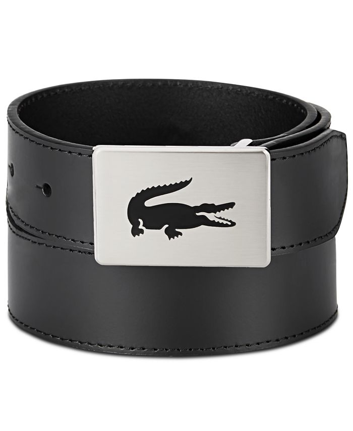Men's Logo Buckle Leather Belt - Macy's