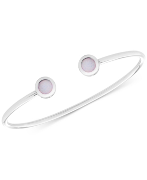 Opal Open Cuff Bracelet (1-1/2 ct tw) in Sterling Silver (Also Available in Ruby Opal Amethyst & Blue Topaz)