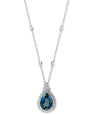 image of Effy London Blue Topaz (7-7/8 ct. t.w.) & Diamond (7/8 ct. t.w.) 18